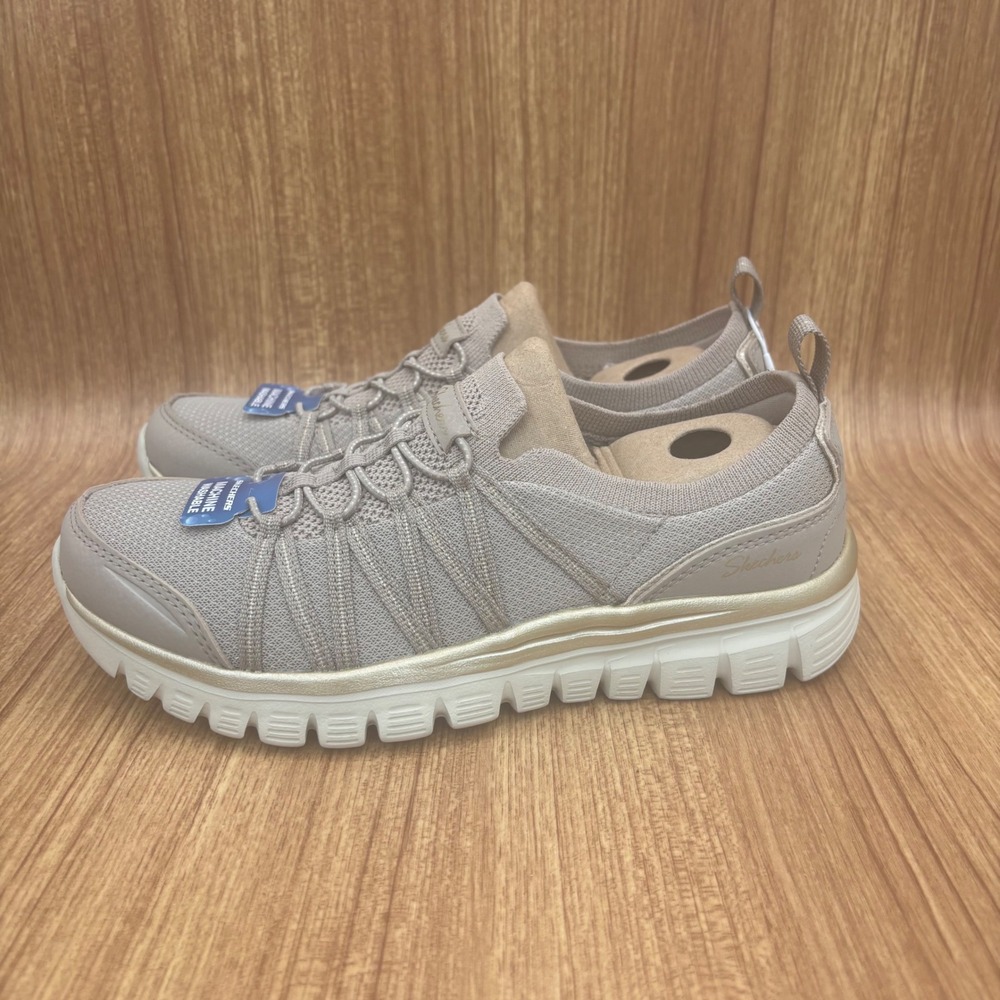 New Skechers Graceful Purecrush Womens 6.5 Taupe Gold 100888 TPGD Sneakers - Picture 3 of 10